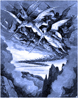 Azazel leading the rebel angels