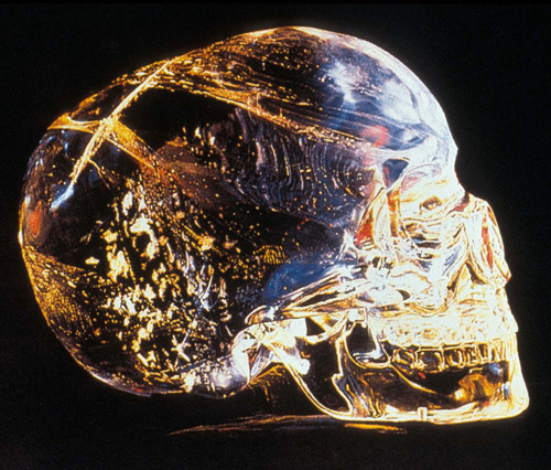 In a lost city in a remote jungle, located in what is now Belize, Central America, Anna Mitchell Hedge found this magnificent and perfect crystal skull, buried beneath an altar in the ruins of a great temple-pyramid.